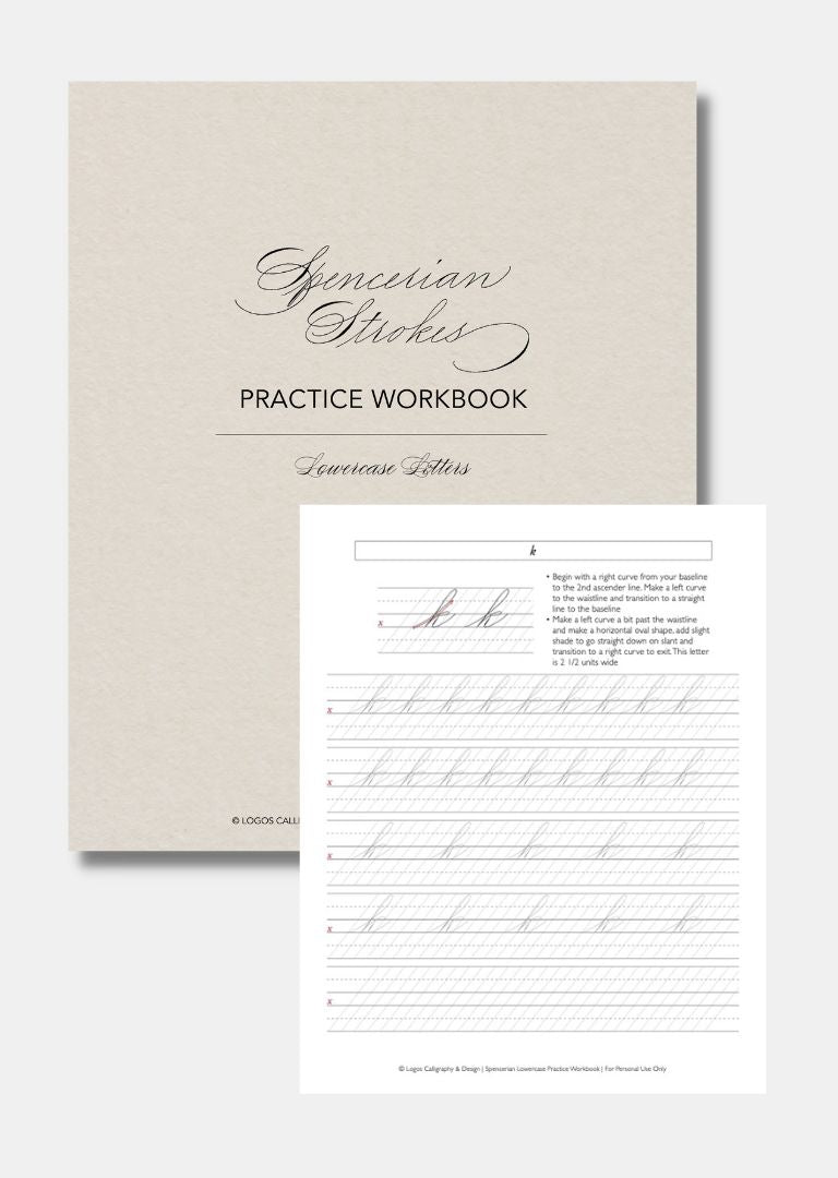 Digital Spencerian Practice Workbook - Lowercase Letters – Logos  Calligraphy & Design
