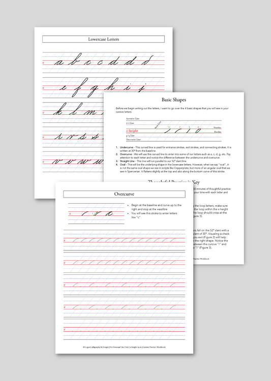Digital Cursive Practice Workbook - Lowercase Letters