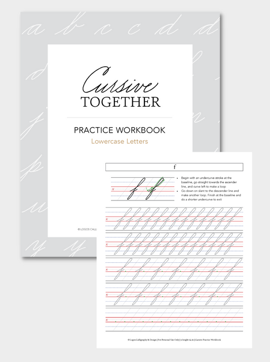 Digital Cursive Practice Workbook - Lowercase Letters