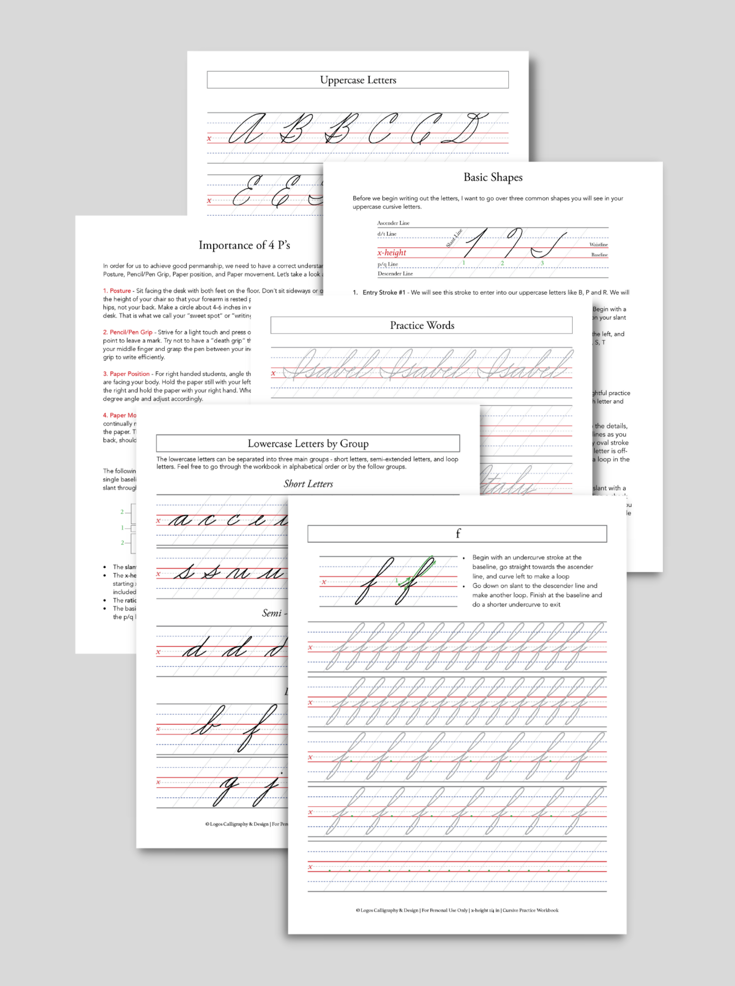 Calligraphy Handwriting Paper For Beginner Practice: Calligraphy Writing  Paper And Workbook, 100 Sheet Pages Writing Practice, Lettering Practice  Pad (Paperback)