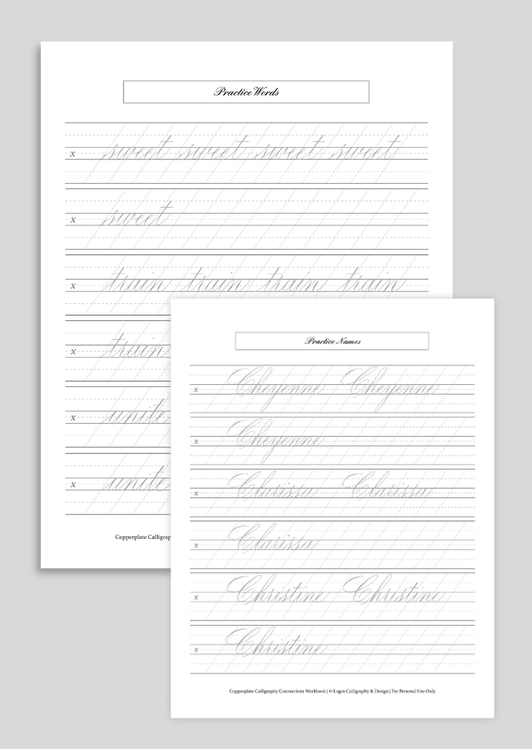 Printable Calligraphy Paper - medium