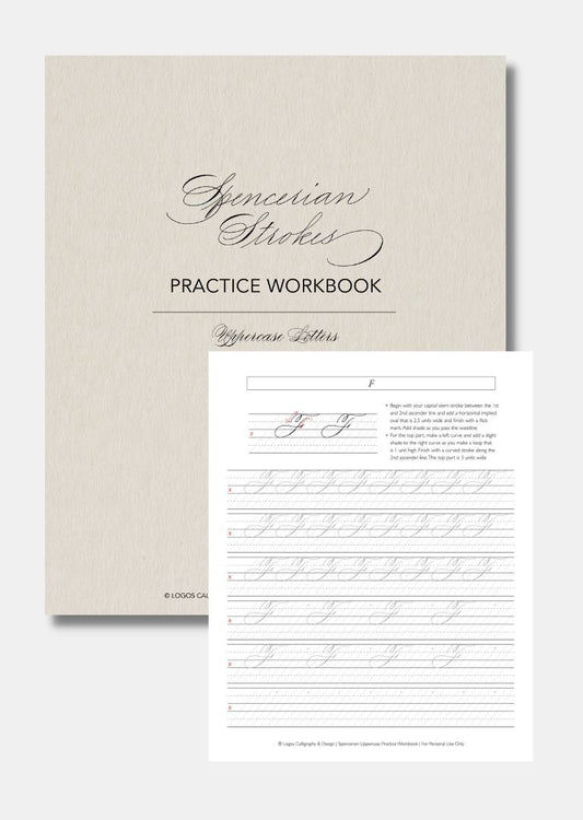 Digital Spencerian Practice Workbook - Uppercase Letters