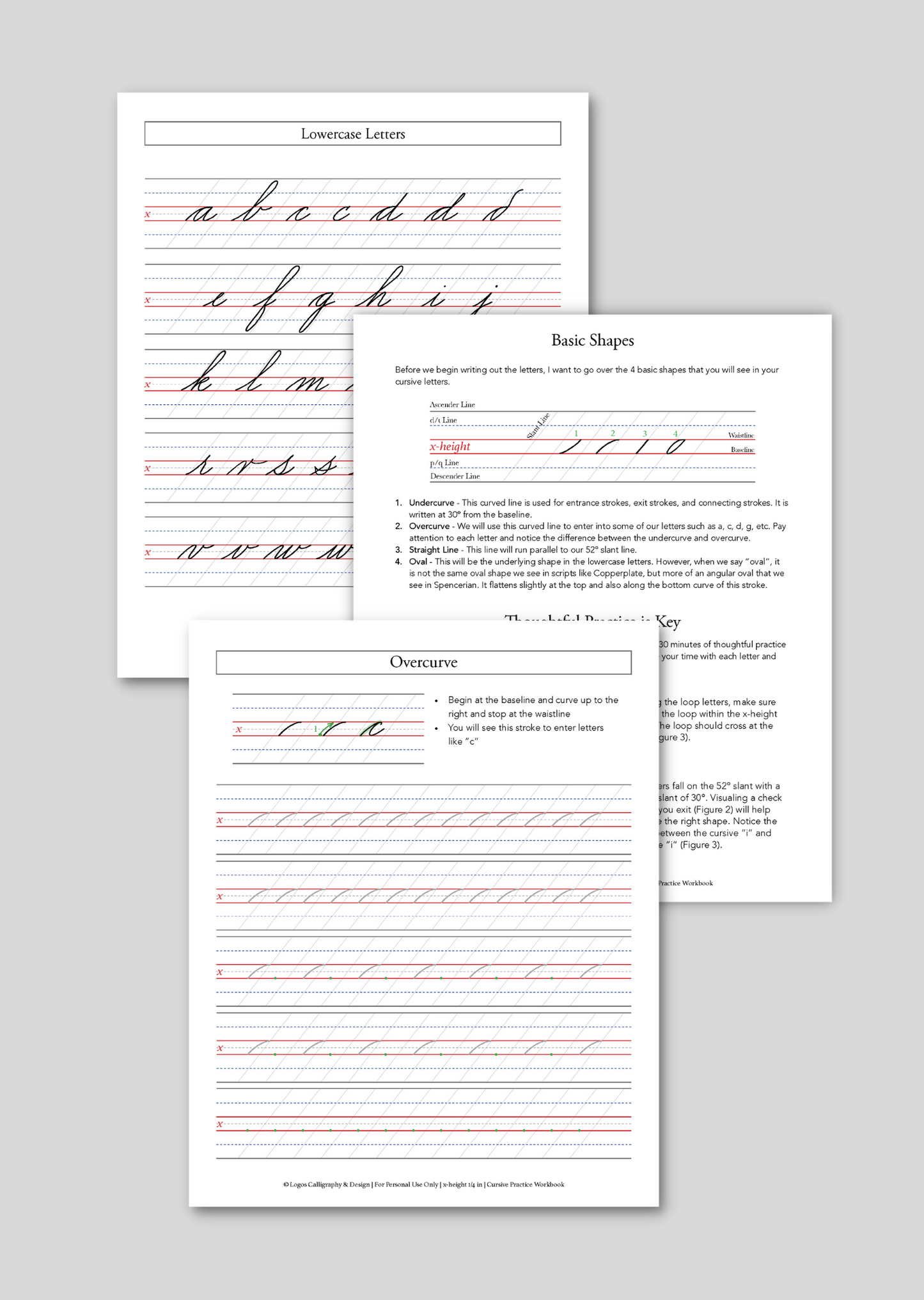Digital Cursive Practice Workbook - Lowercase Letters
